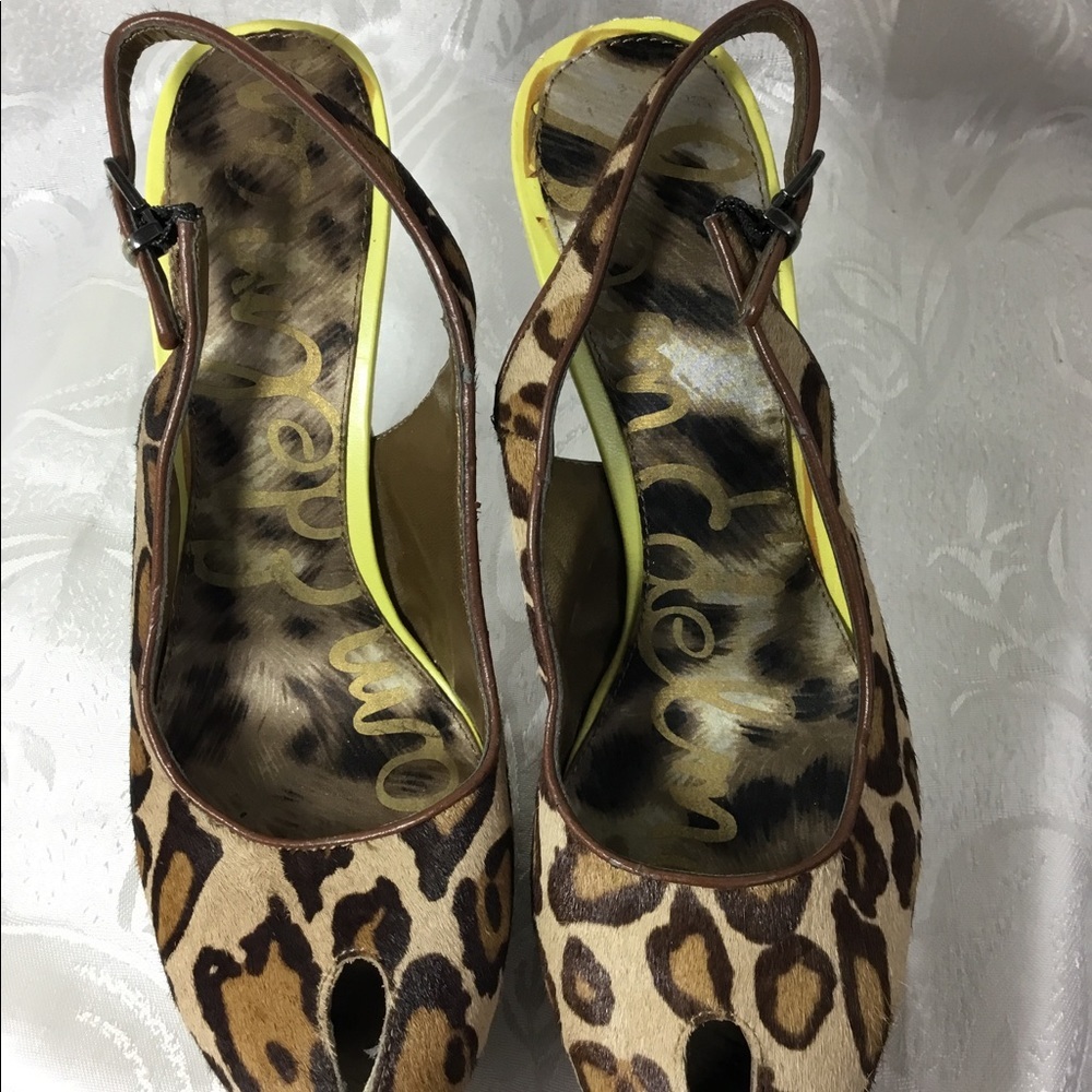 Sam Edelman S. Novato Cheetah Platform Slingback Heels - Picture 9 of 16